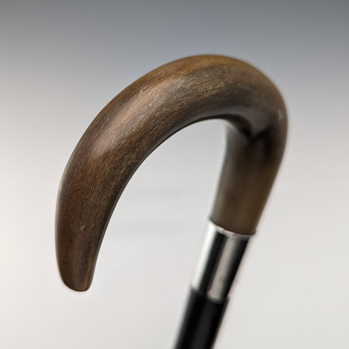 1932年 英国ヴィンテージ 紳士用ステッキ ホーンハンドル 純銀装飾 92cm K&S